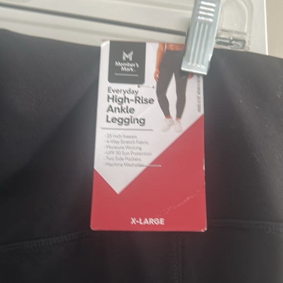 NWT Member’s Mark High Rise Black High-Waisted Ankle Leggings Sz XL with Pockets - Picture 5 of 6